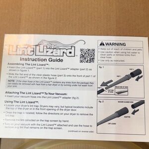 Source Unknown Lint Lizard with Instruction Guide